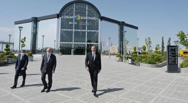 Prezident Ağcabədidə “ASAN xidmət” mərkəzinin açılışında - FOTO