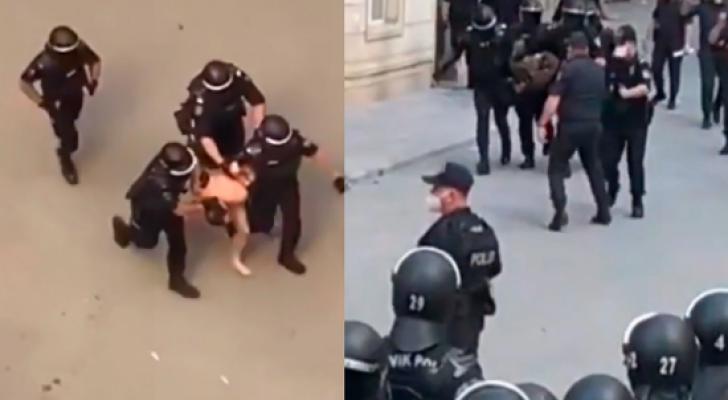 Bakıda polisin başına zibil atanlar saxlanıldı - VİDEO