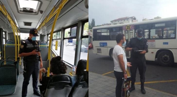 Bakıda maska taxmayanlar cərimələndi - FOTO
