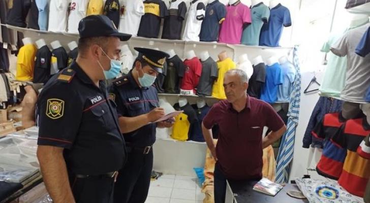 Ağdaşda tibbi maskadan istifadə etməyənlər cərimələndi - FOTO