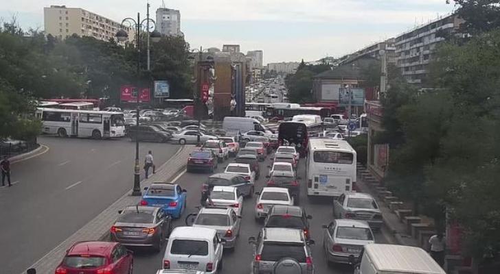 Bakının mərkəzində tıxac - FOTO