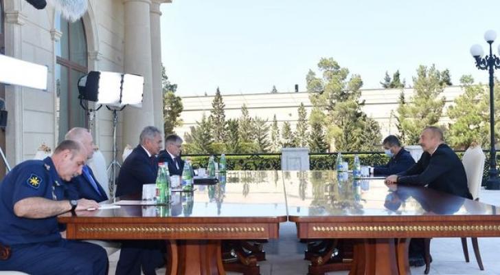 İlham Əliyev Rusiyanın Müdafiə nazirinin başçılıq etdiyi nümayəndə heyətini qəbul etdi - FOTO