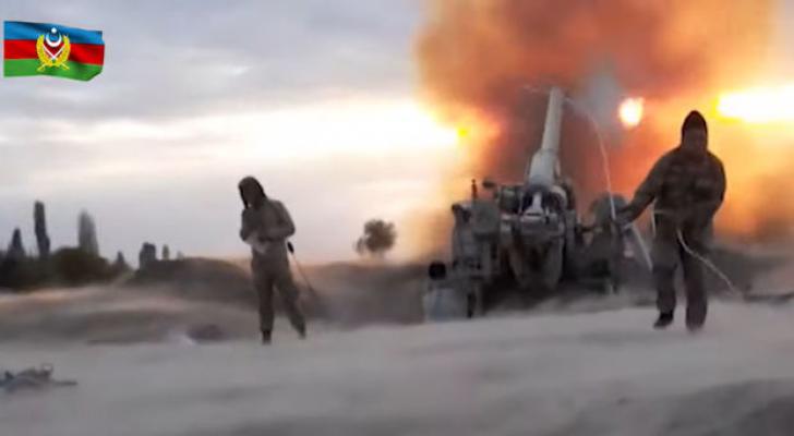 Müdafiə Nazirliyi artilleriya atışlarının görüntülərini yaydı - VİDEO