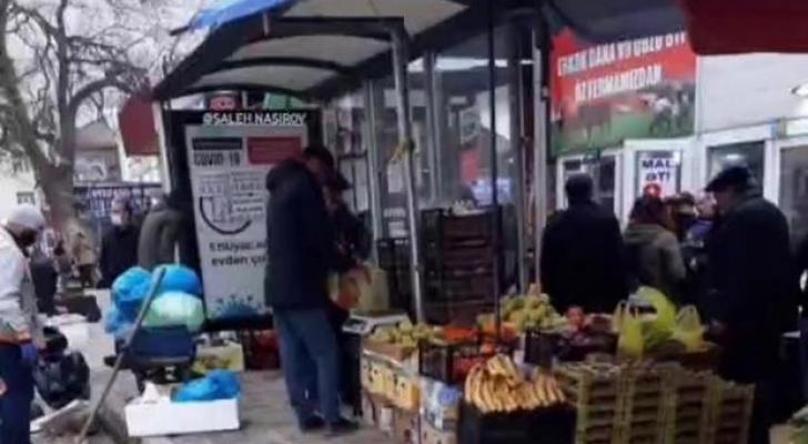 Bakıda bazara çevrilən dayanacaq təmizləndi - FOTO