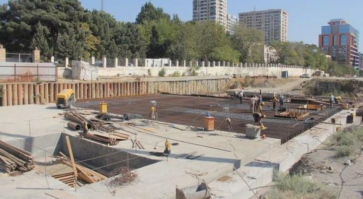 Bakıda yeni metro stansiyasının inşasına başlanıldı - FOTO