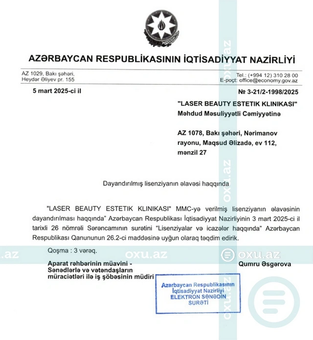Bakıda estetik klinikada yoxlama aparılıb, protokol tərtib edilib - YENİLƏNİB - Foto 4