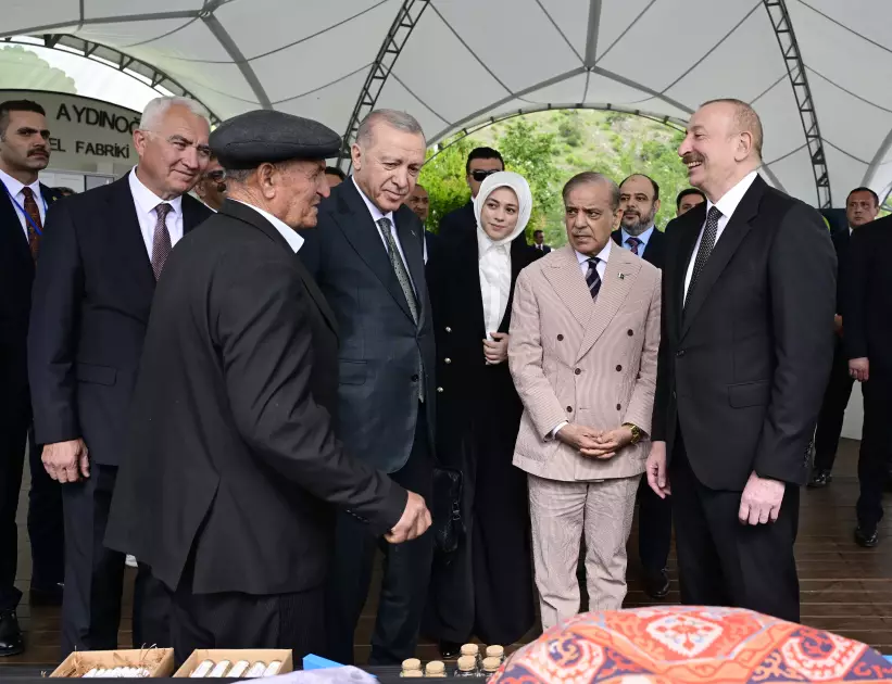 Azərbaycan və Türkiyə prezidentləri, Pakistanın Baş naziri Laçın şəhərində seyrəngahda olublar - FOTO - Foto 16