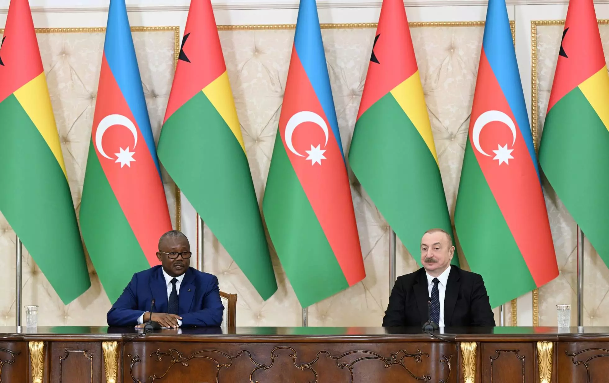 Azərbaycan və Qvineya-Bisau prezidentləri mətbuata bəyanatlarla çıxış ediblər - FOTO - Foto 4