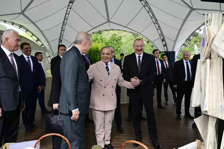 Azərbaycan və Türkiyə prezidentləri, Pakistanın Baş naziri Laçın şəhərində seyrəngahda olublar - FOTO - Foto 14