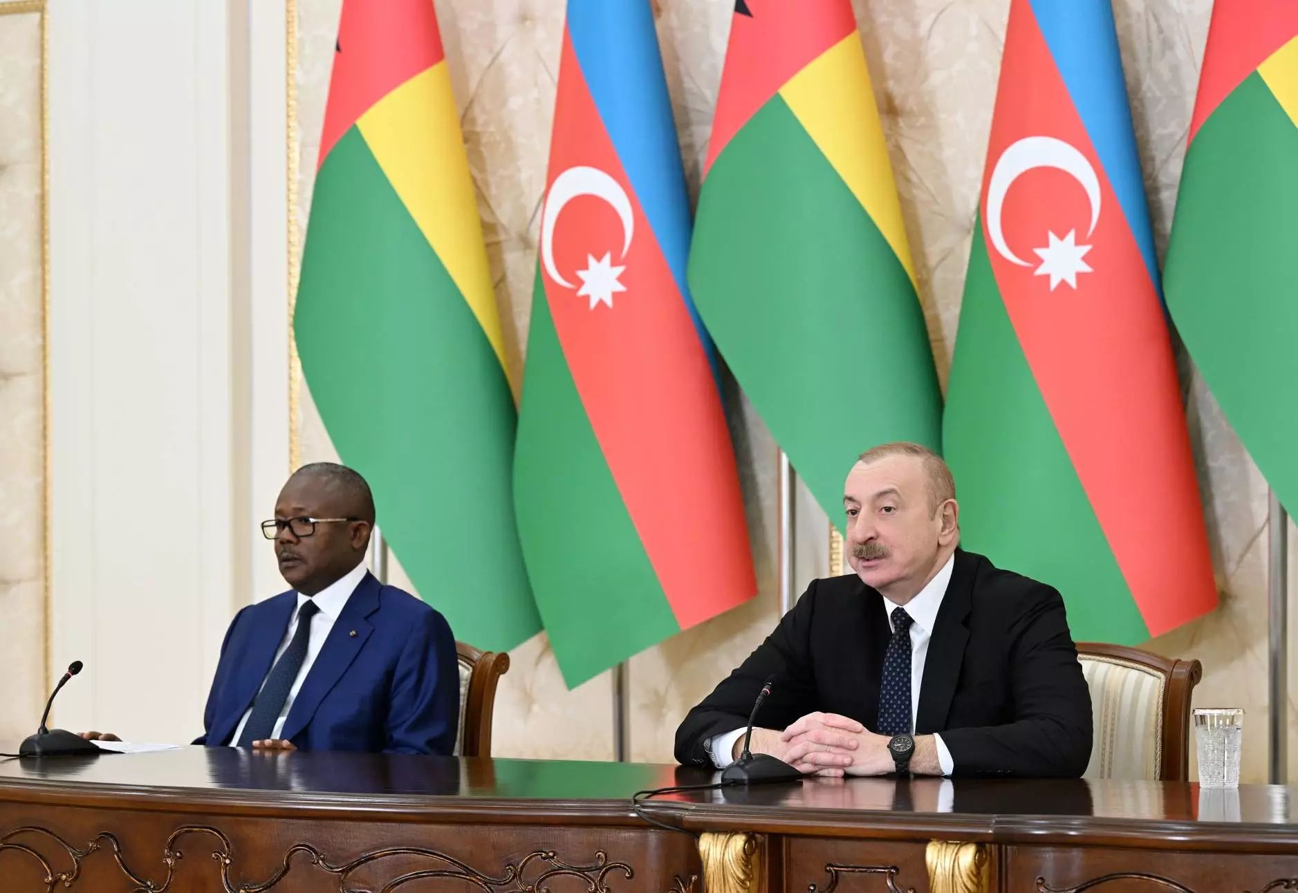 Azərbaycan və Qvineya-Bisau prezidentləri mətbuata bəyanatlarla çıxış ediblər - FOTO - Foto 3