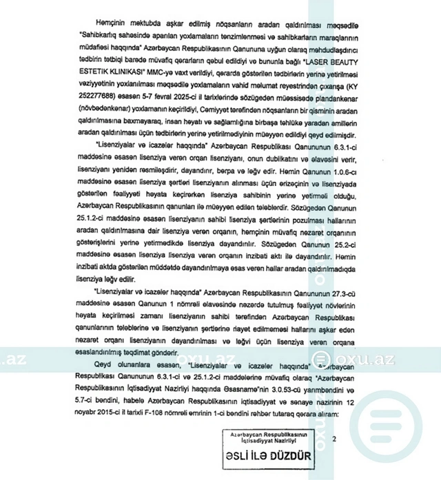 Bakıda estetik klinikada yoxlama aparılıb, protokol tərtib edilib - YENİLƏNİB - Foto 3