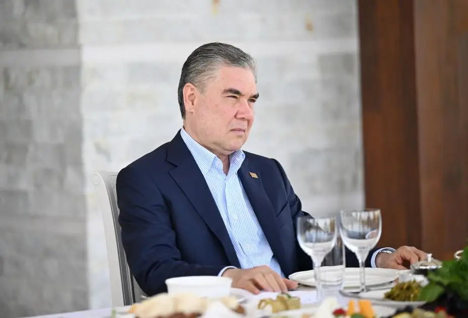 Prezident İlham Əliyev və Qurbanqulu Berdiməhəmmədov Şuşada nahar ediblər - Foto 3