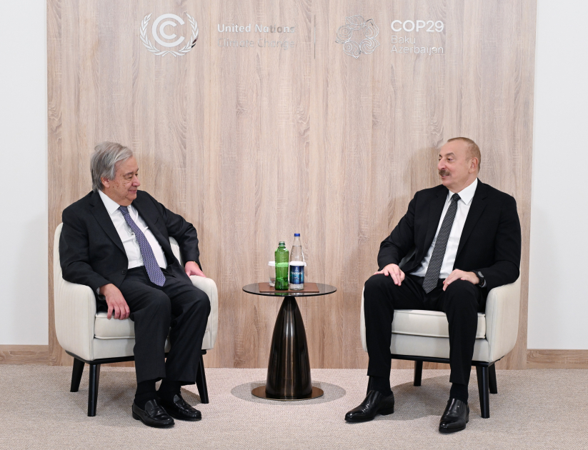 Prezident İlham Əliyev BMT-nin Baş katibi ilə görüşüb - FOTO