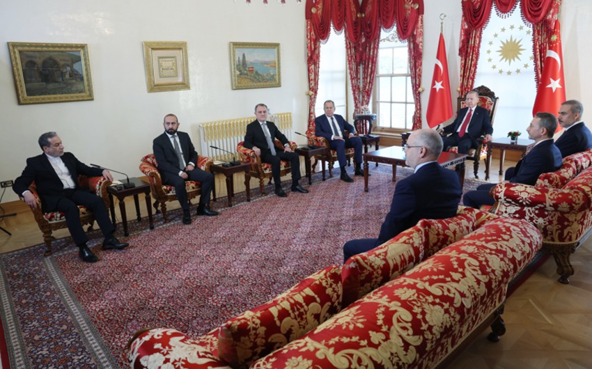 Ərdoğan "3+3" platforması çərçivəsində dörd ölkənin XİN rəhbərlərini qəbul edib - FOTO