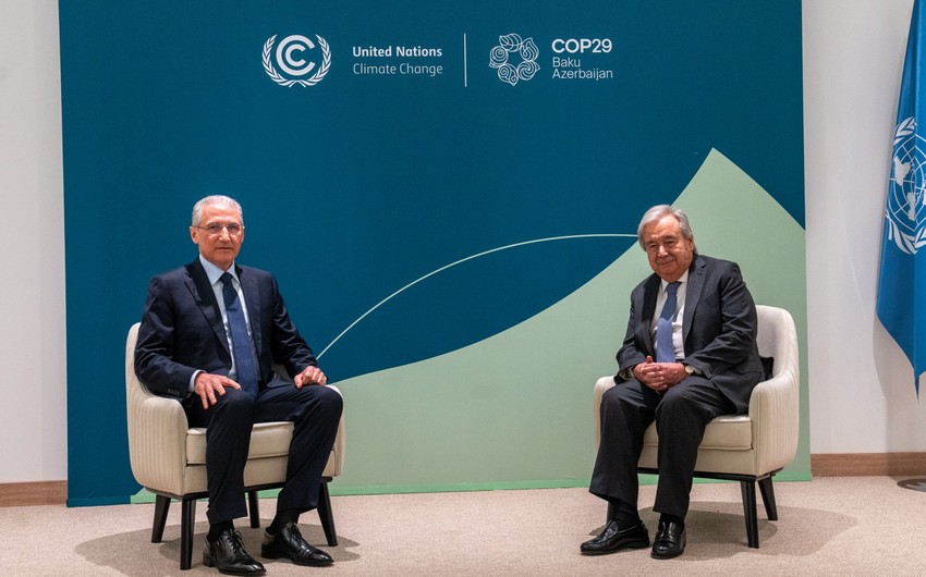 Muxtar Babayev BMT Baş katibi ilə COP29-un iqlim prioritetlərini müzakirə edib