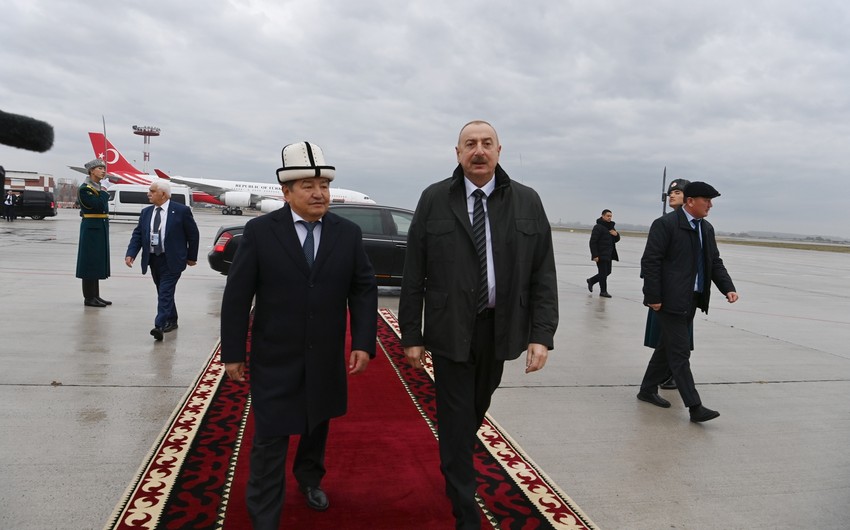 Prezident İlham Əliyevin Qırğızıstana səfəri başa çatıb - FOTO