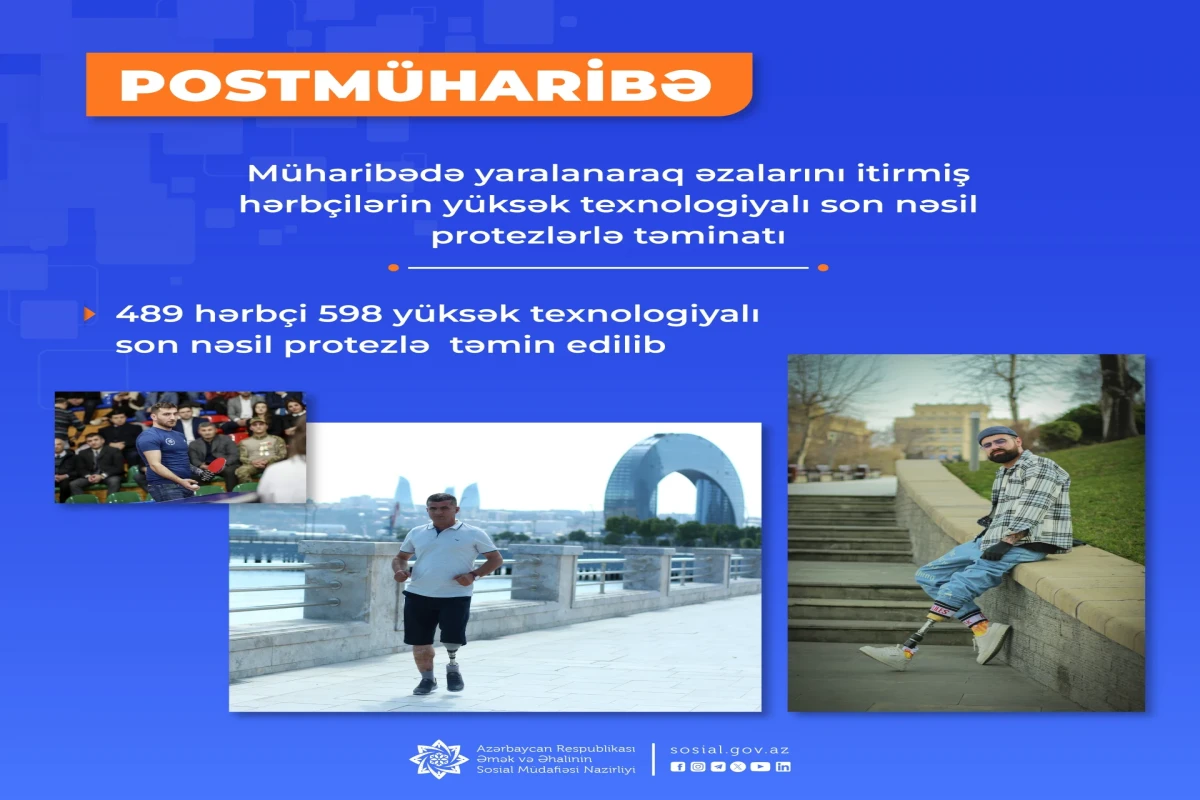 489 hərbçi yüksək texnologiyalı protezlə təmin edilib