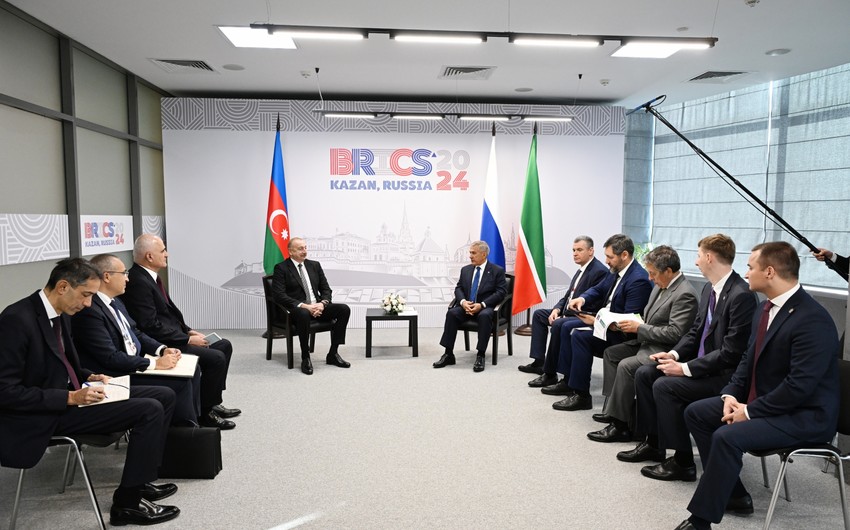 İlham Əliyev Tatarıstanın Rəisi ilə görüşüb - YENİLƏNİB