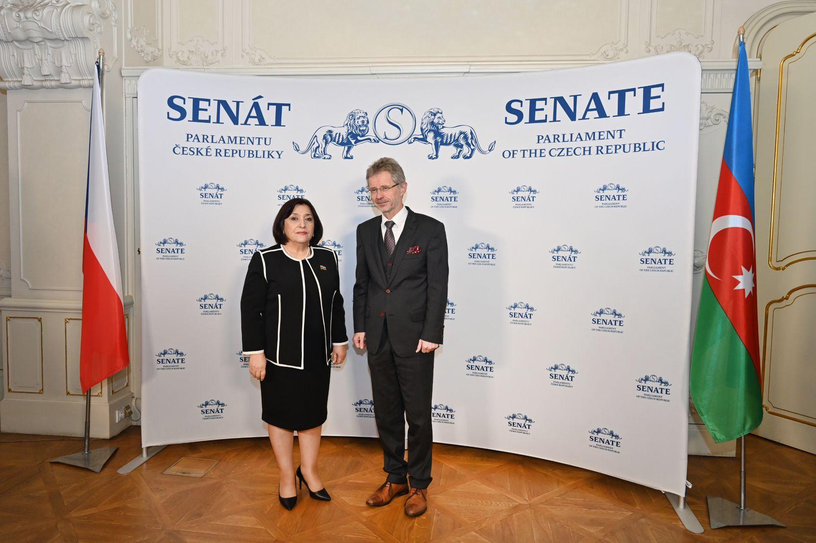 Sahibə Qafarova Çexiya Parlamenti Senatının sədri ilə görüşüb - FOTOLAR