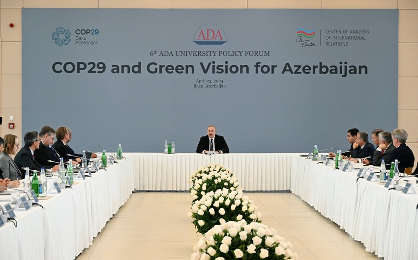 Prezident “COP29 və Azərbaycan üçün Yaşıl Baxış” beynəlxalq forumunda iştirak edib - YENİLƏNİB - 2