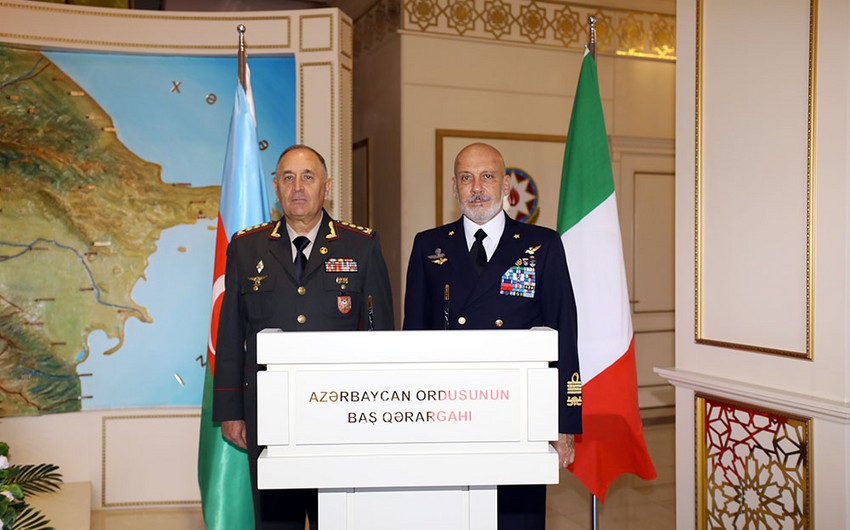 Baş Qərargah rəisi italiyalı həmkarı ilə görüşüb, müzakirələr aparılıb - VİDEO