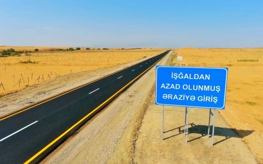 İşğaldan azad edilmiş ərazilərdə 186 km yol bərpa edilib