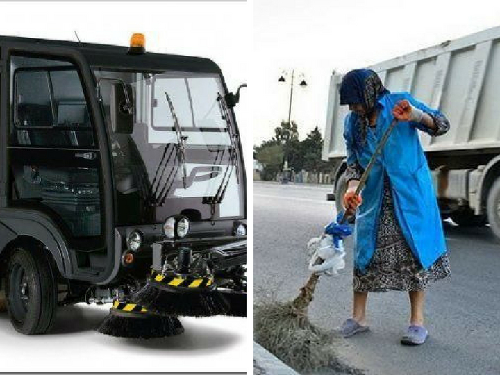 Bakıda küçələri kim təmizləməlidir: insanlar, yoxsa texnikalar?