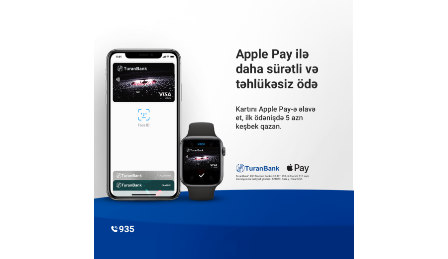 Apple Pay TuranBank-da – ilk ödənişdə 5 AZN keşbek!