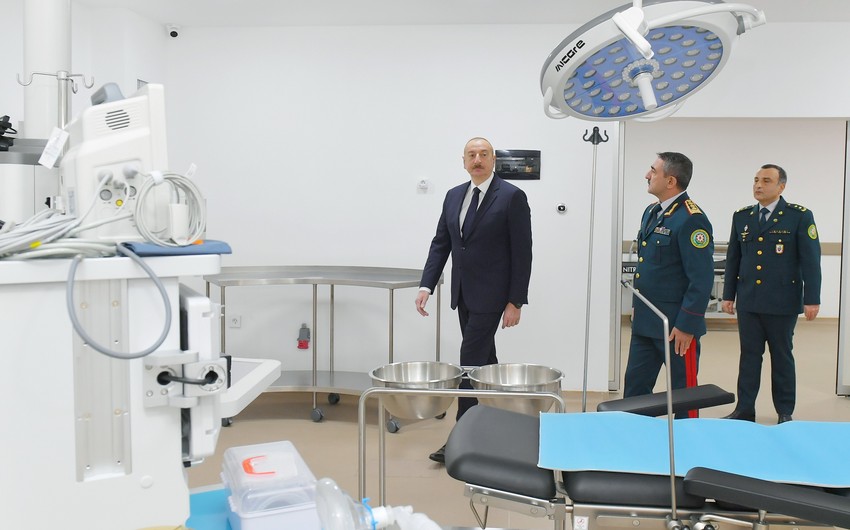 Prezident DSX-nin yeni hərbi hospital kompleksinin açılışında iştirak edib - YENİLƏNİB