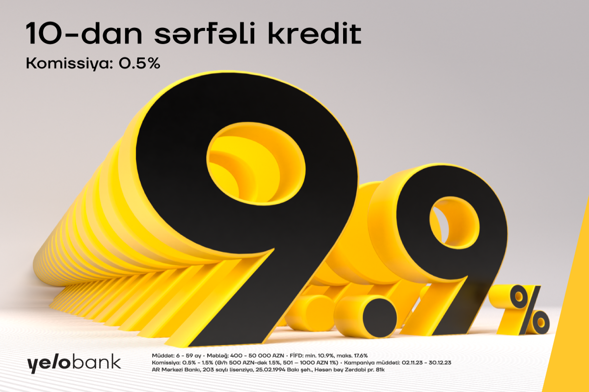 "Yelo Bank"da 10-dan sərfəli kredit var!